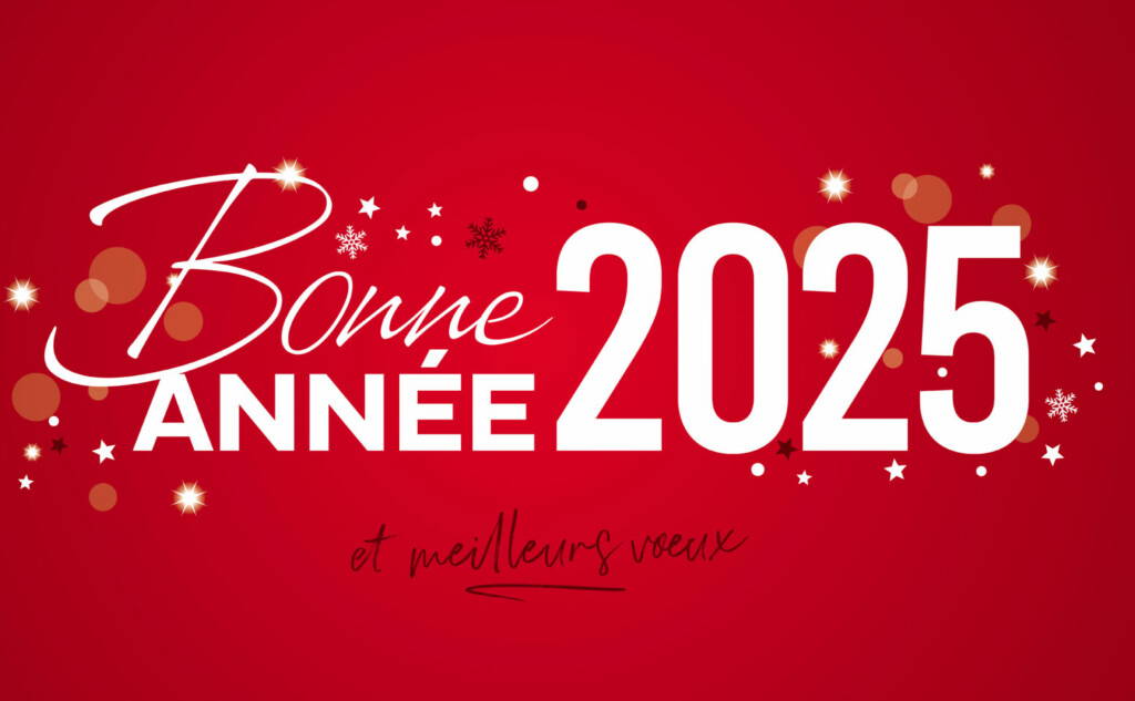 photo : Carte de voeux Bonne Année 2025 rouge