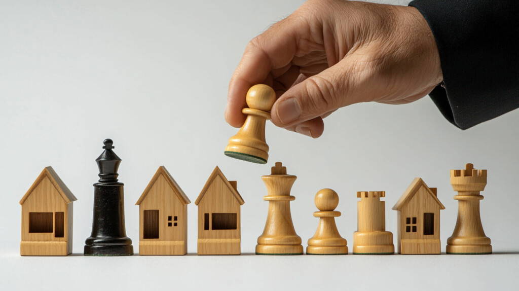 photo : Real Estate Strategy  Chess Pieces   Houses